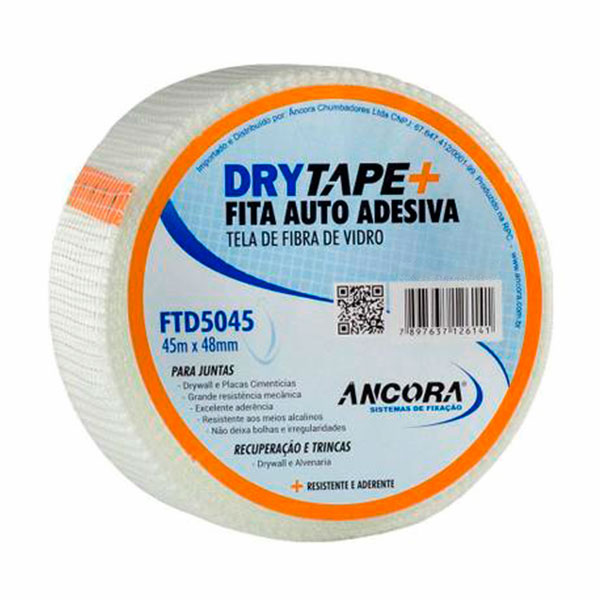 FITA TELADA DRYWALL 45M/48MM AZUL ANCORA