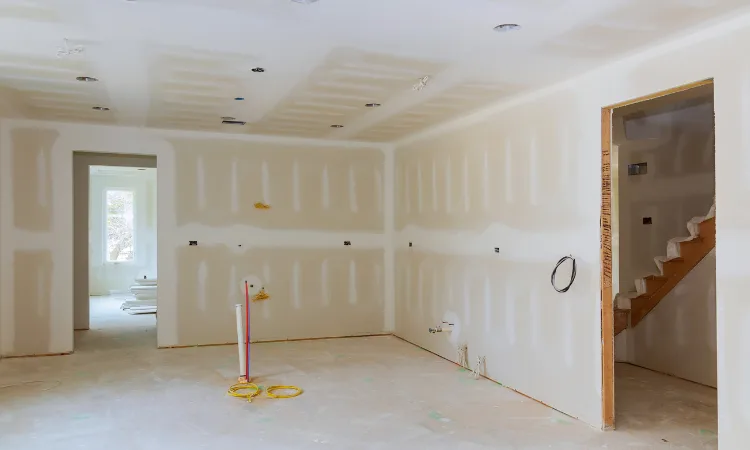 Parede interna construída com sistema drywall