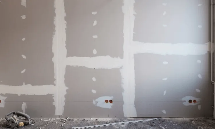 obra com parede em drywall